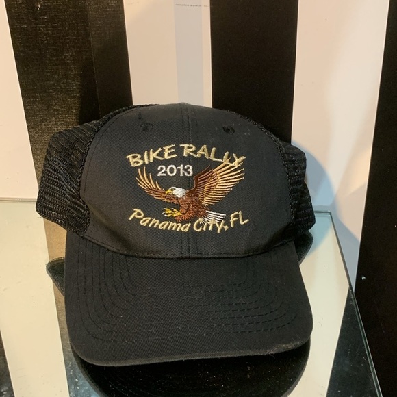 Retro 2013 Panama City Florida Bike Rally Embroidered Eagle Trucker Cap Like New - Picture 7 of 7